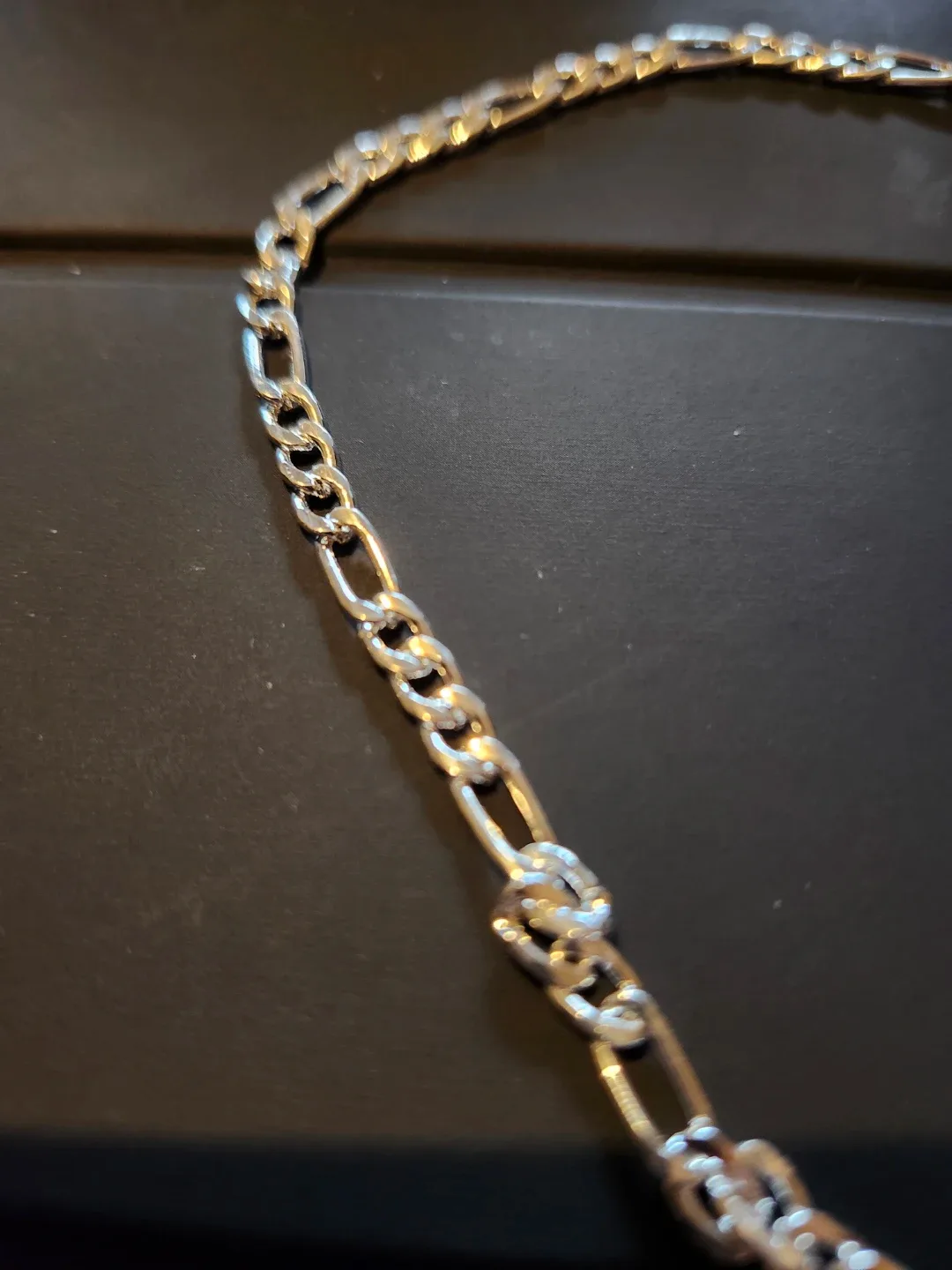 Silver Plated Figaro Chain Necklace image indicator(2)