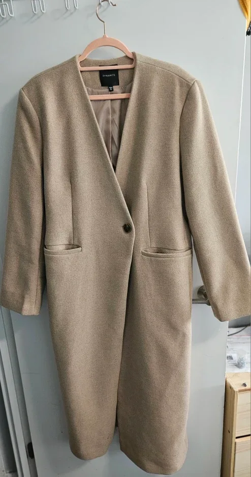 Single Button Beige Coat