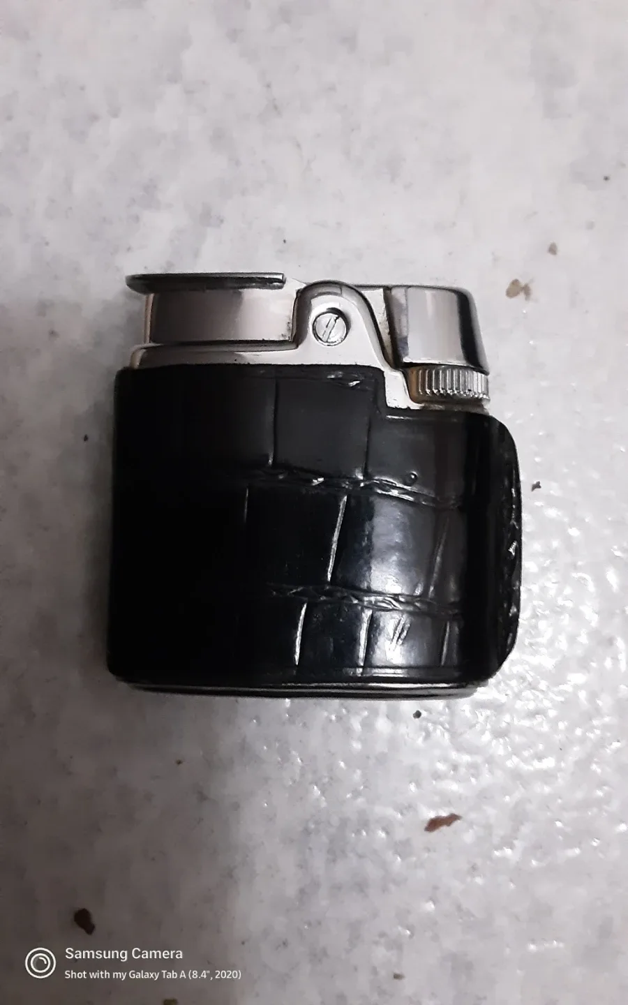 Vintage Black Leather Lighter,RARE  RONSON image indicator(2)