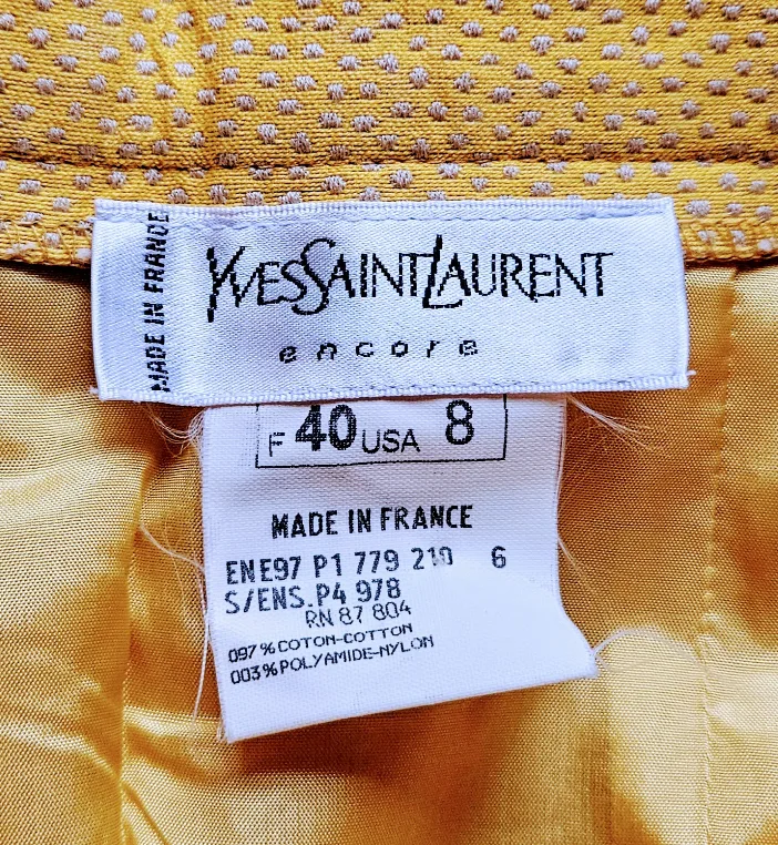 Vintage Yves Saint Laurent Encore Blazer and Skirt France Size 8 image indicator(10)