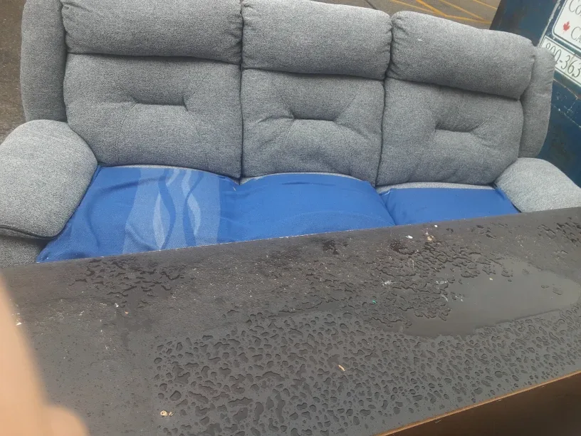 Grey Reclining Sofa Couch Free items now outside