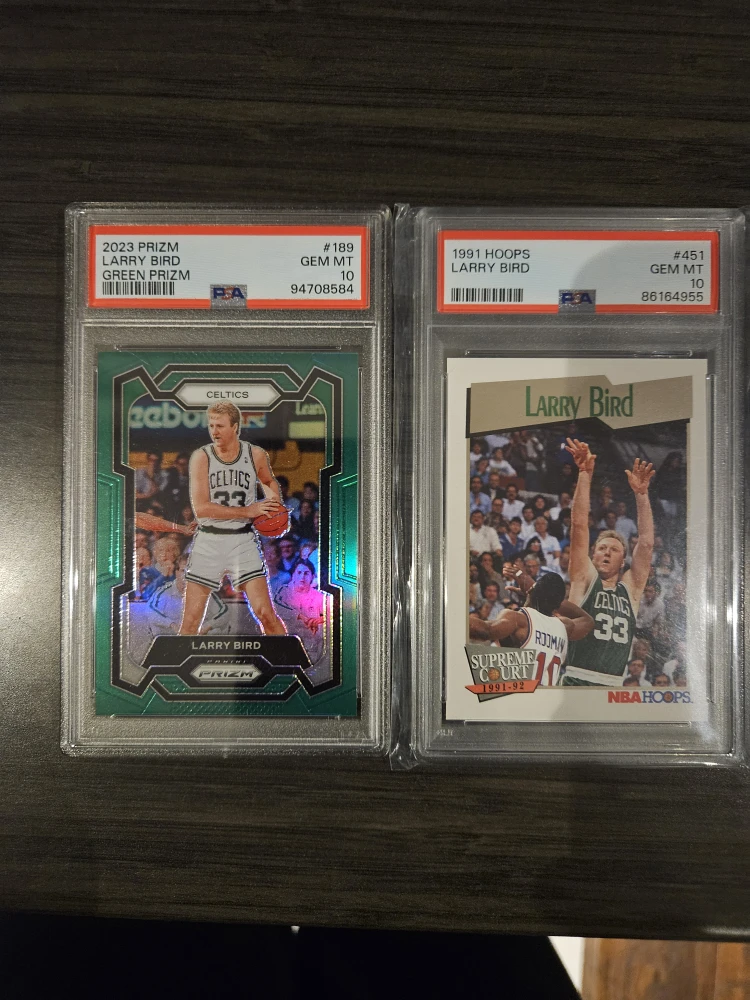 Larry Bird Prizm & Hoops Trading Cards