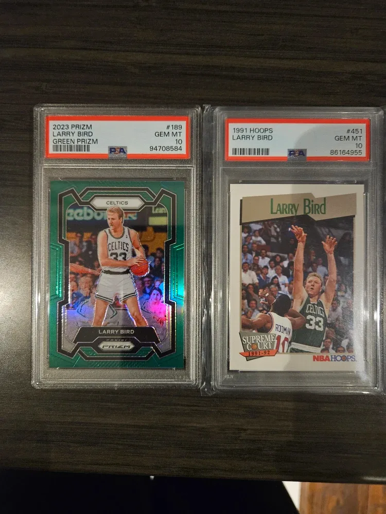Larry Bird Prizm & Hoops Trading Cards