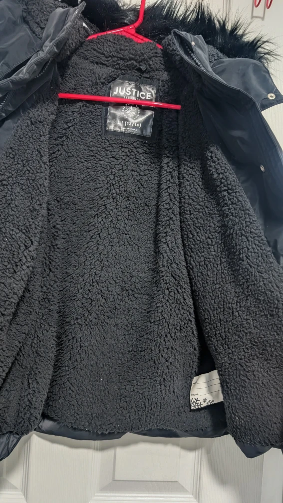 Girls, Justice Black Puffer Jacket (Size 12/14) - photo 3