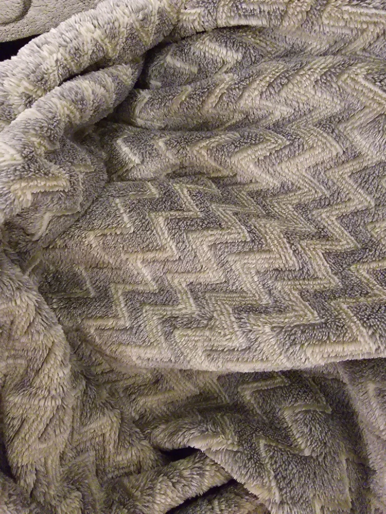 Grey Loveseat Sofa and 2 plush throws! image indicator(3)