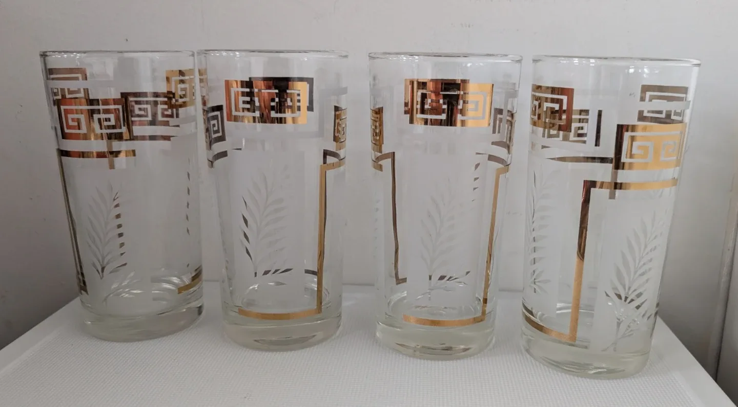 4 Vintage Dominion High ball Glasses
