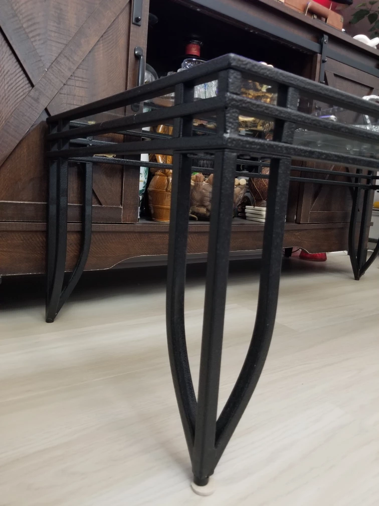 Black Metal & Glass Coffee Table set - photo 2