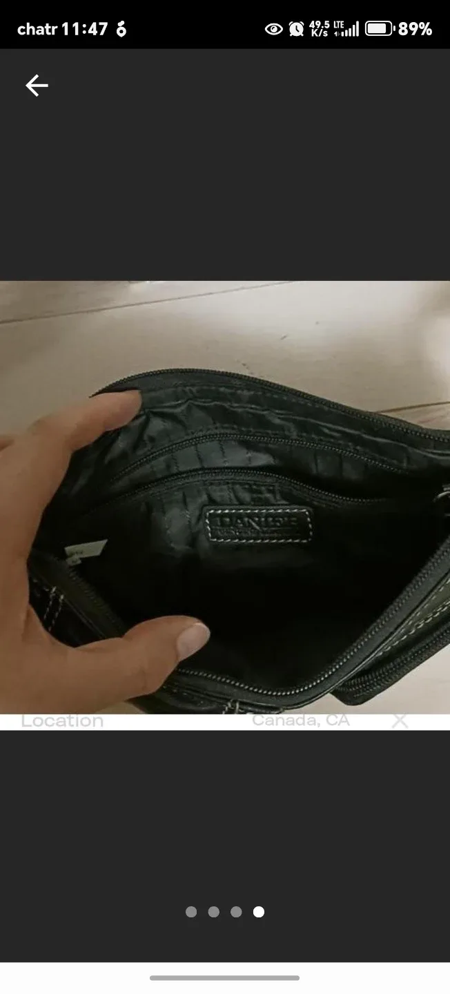 Dainese Black Leather Shoulder Bag image indicator(3)