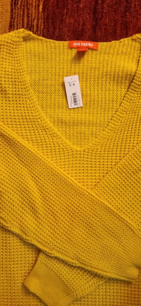Joe Fresh Yellow Knit Sweater - Large