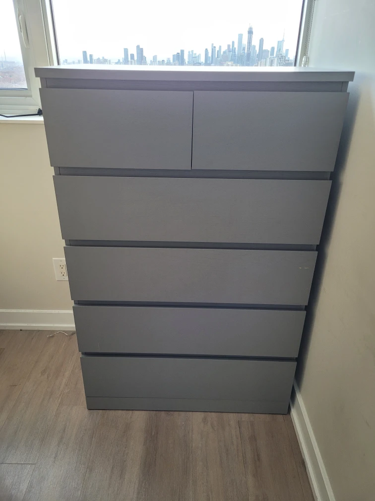 Grey 6-Drawer Dresser