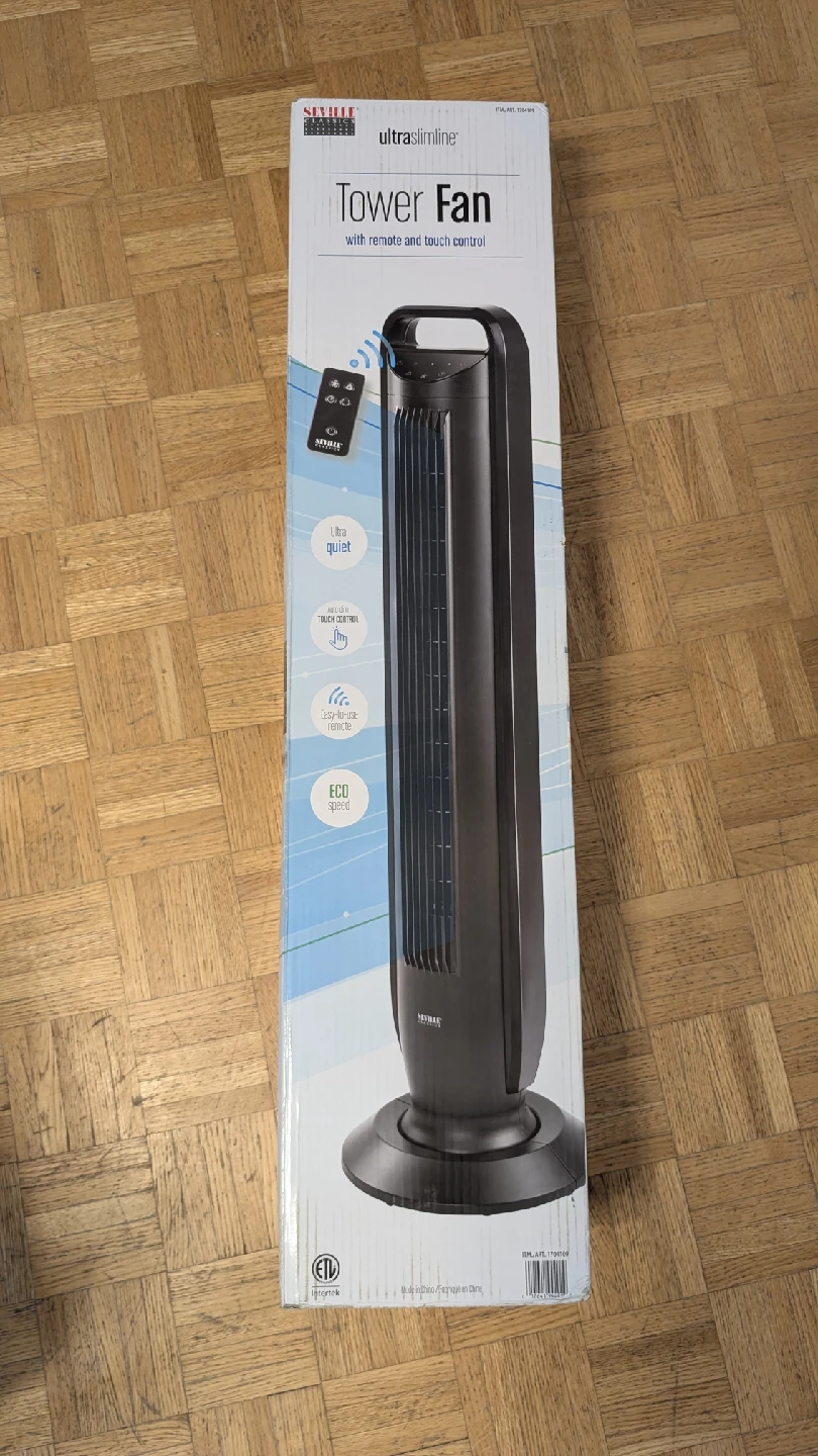(Used) Seville ultraSlimline Tower Fan with Remote - Black