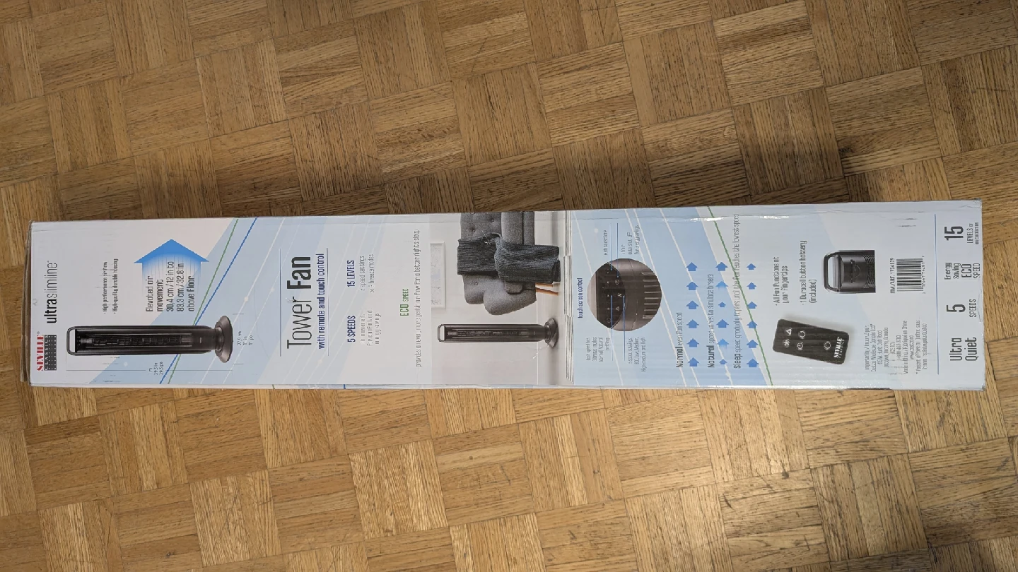 (Used) Seville ultraSlimline Tower Fan with Remote - Black - photo 2