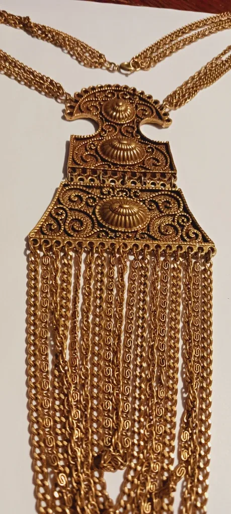 Vendome Vintage Gold Filigree Ornate Multi Chain Necklace