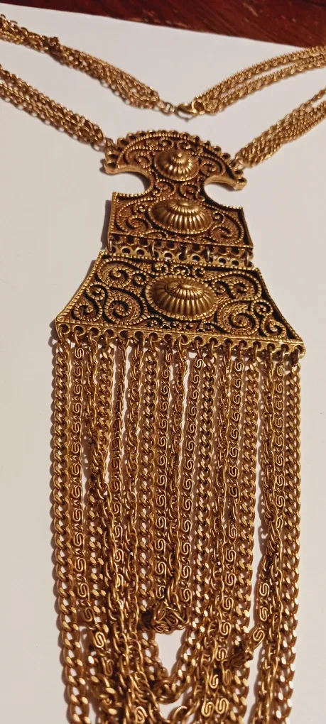 Vendome Vintage Gold Filigree Ornate Multi Chain Necklace image indicator(2)