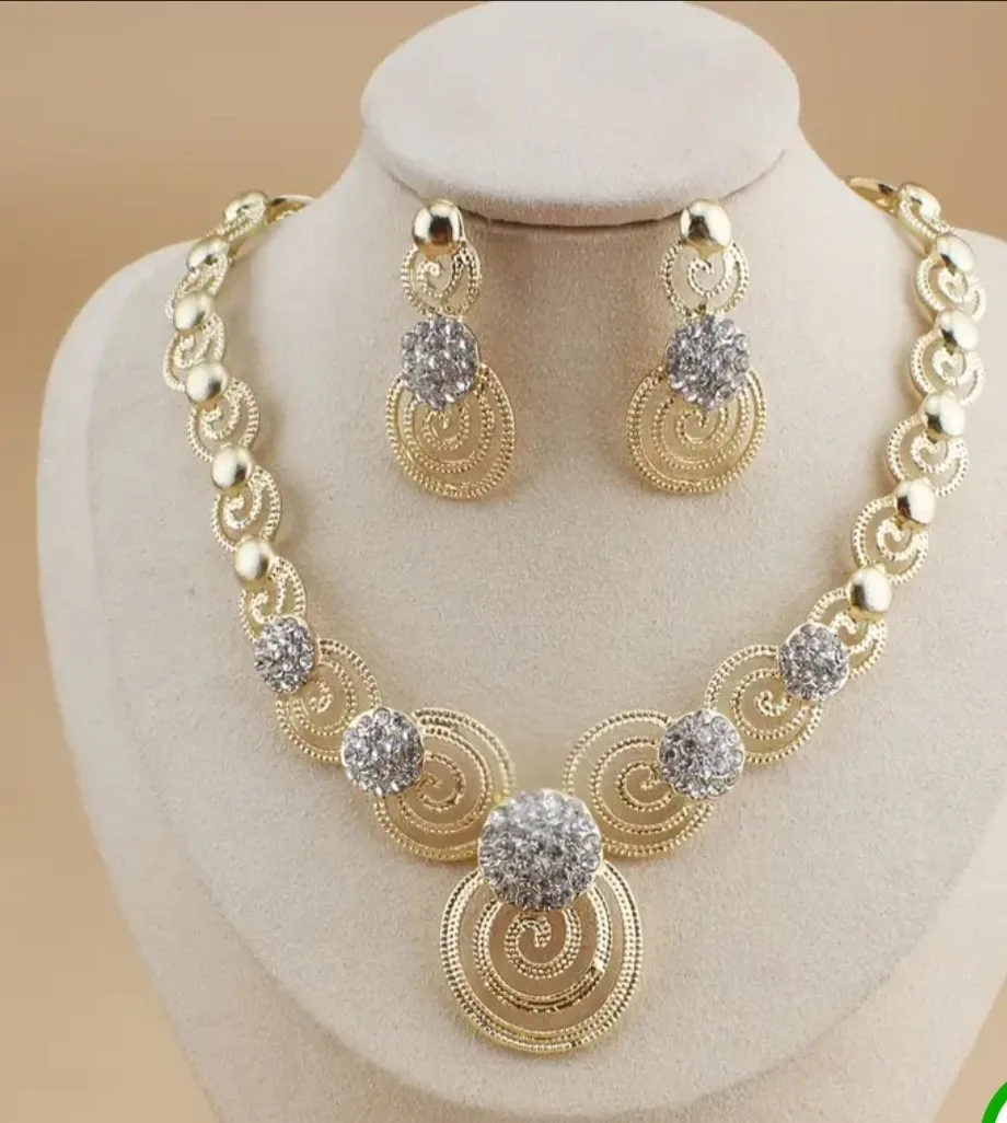 Gold Tone Necklace & Earring Set image indicator(2)
