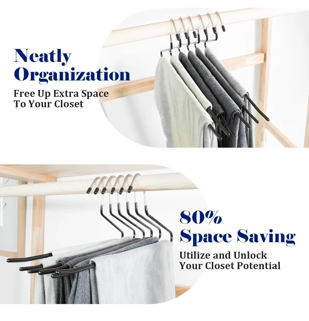 Open Ended Pants Hangers - 20 Pack image indicator(4)