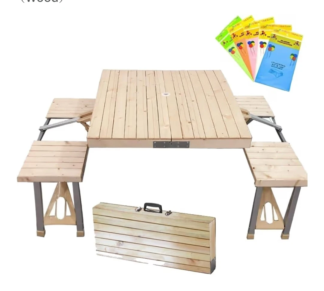 Portable Folding Picnic Table with Seats