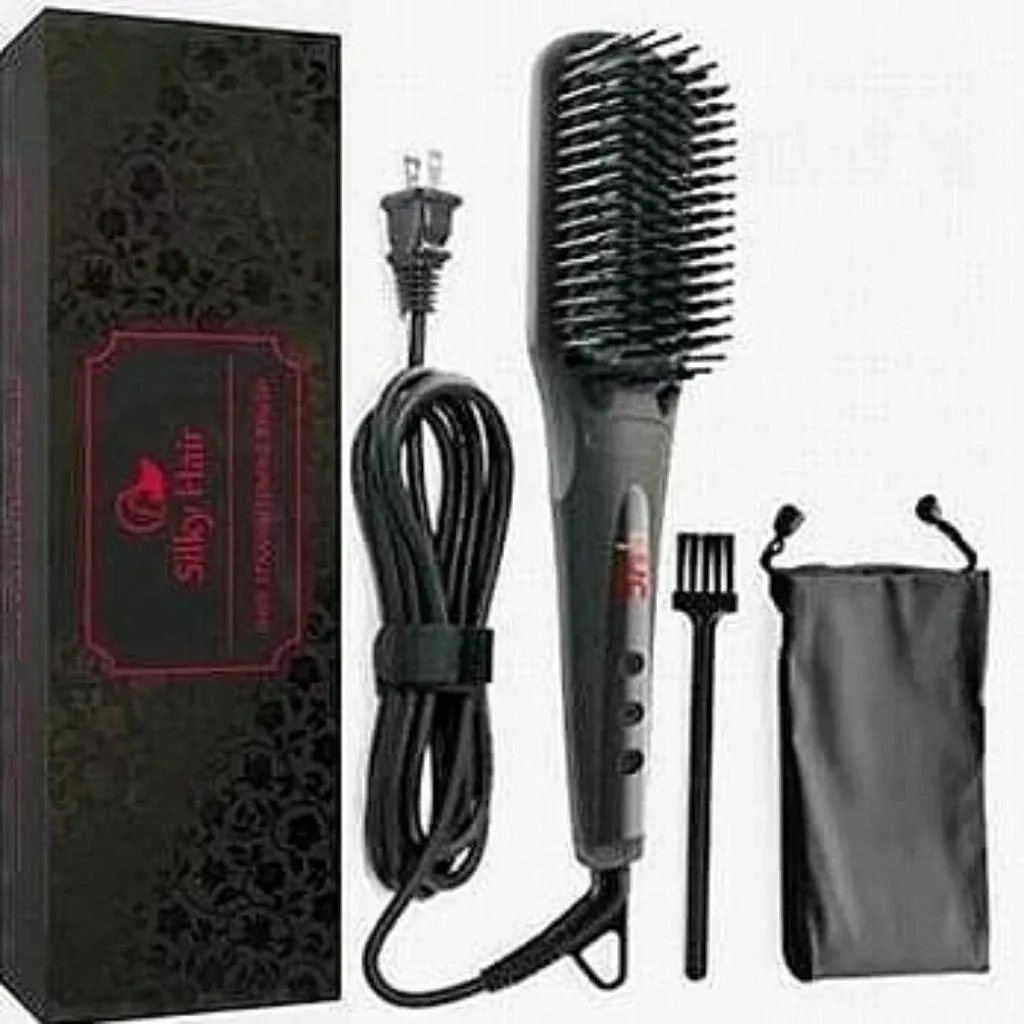 ✨ Silky Hair Professional Ceramic Straightening Brush image indicator(3)