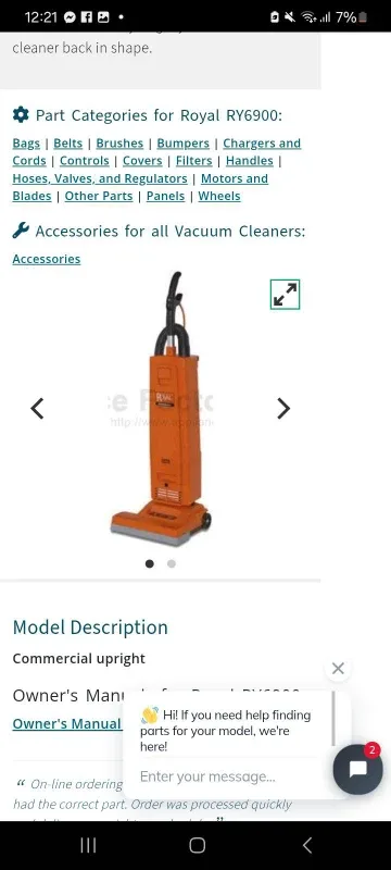 Royal RY6900 Vacuum Cleaner image indicator(2)