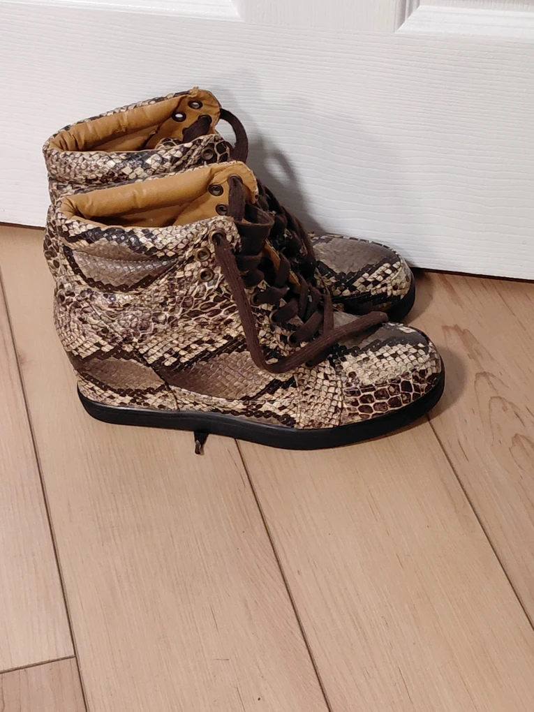 Women's Snake Print High Top Sneakers - photo 2