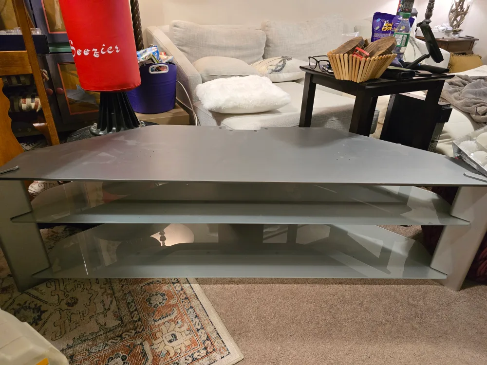 Silver Glass TV Stand