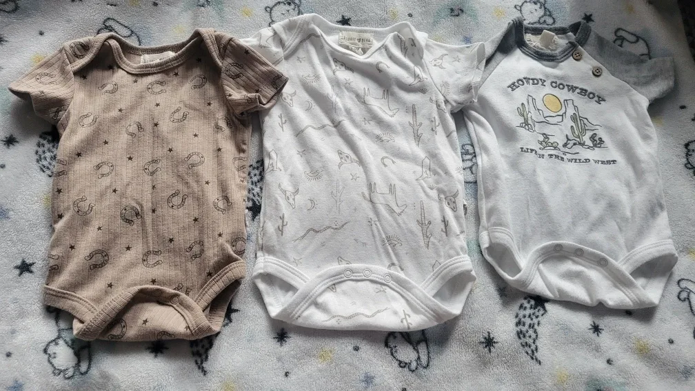 3 Baby Bodysuits - Western Theme