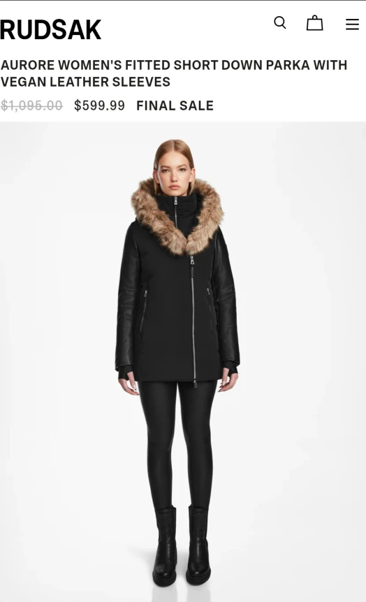 Rudsak Aurore Women's Down Parka, Black - photo 3