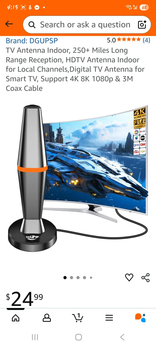 TV Antenna Indoor, 250+ Miles Range