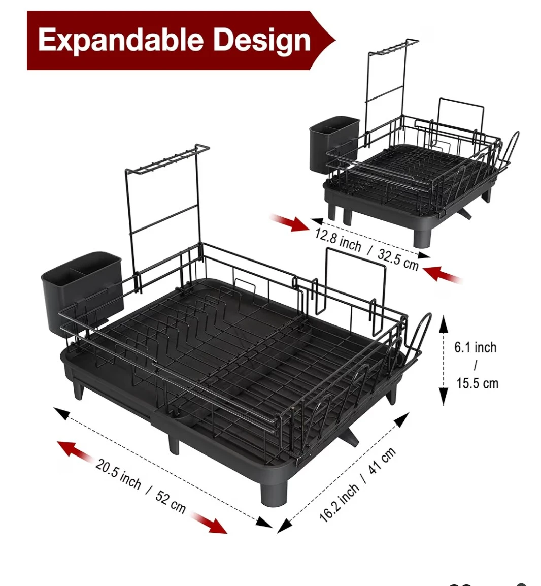 Adjustable Expandable Dish Drying Rack