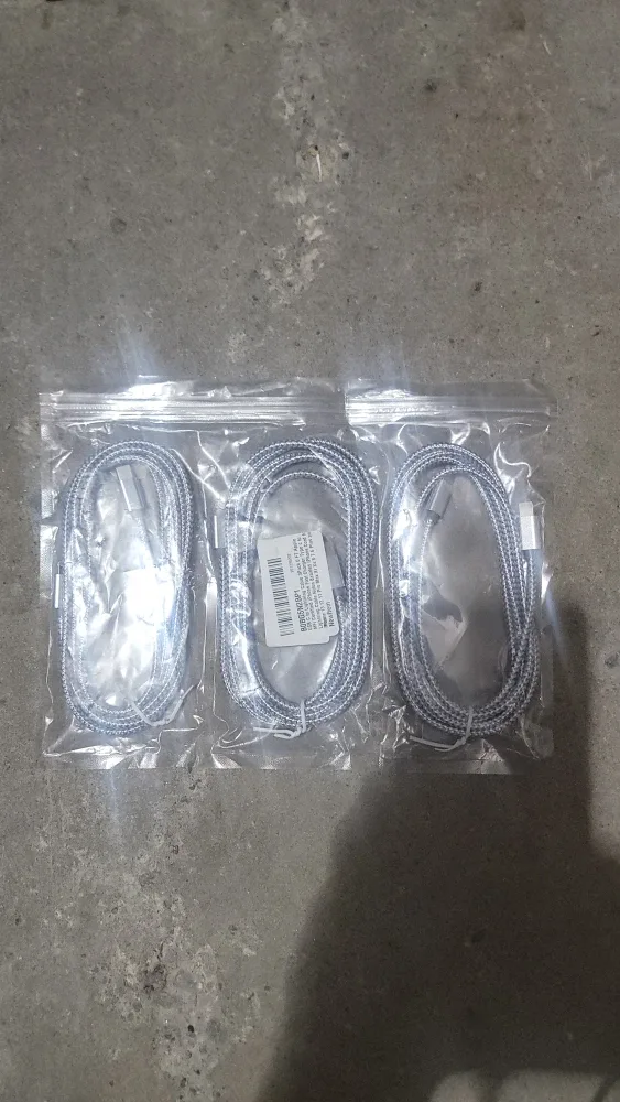 New Silver Braided USB-C lightning Cables - 3 Pack 6ft