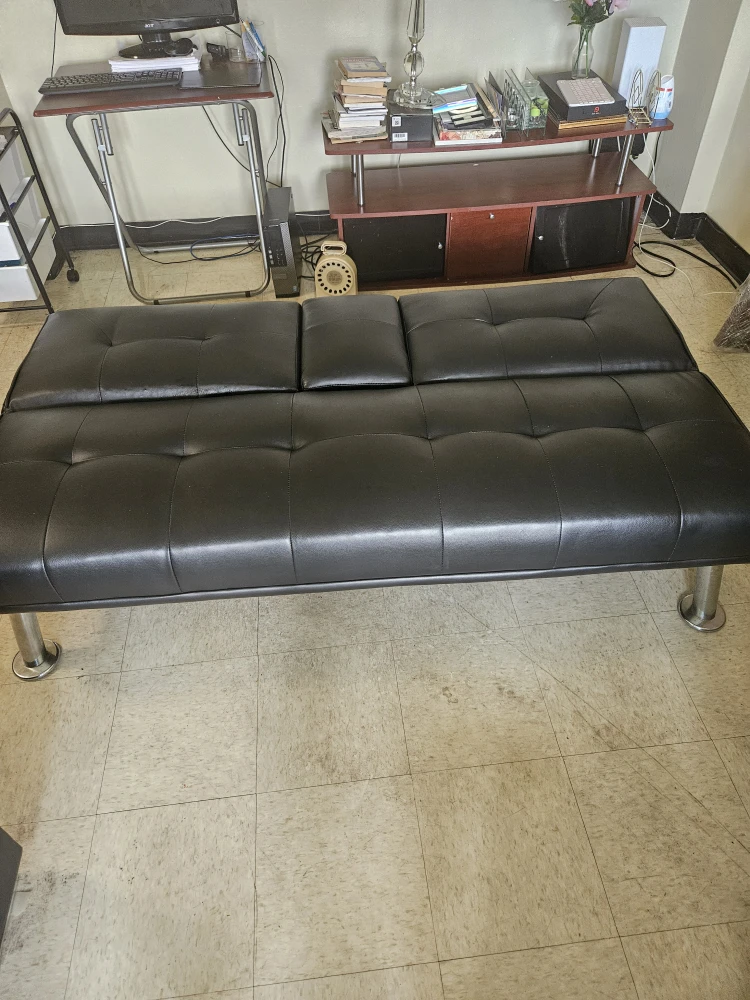 2 in 1 Black Futon Sofa Bed - photo 2