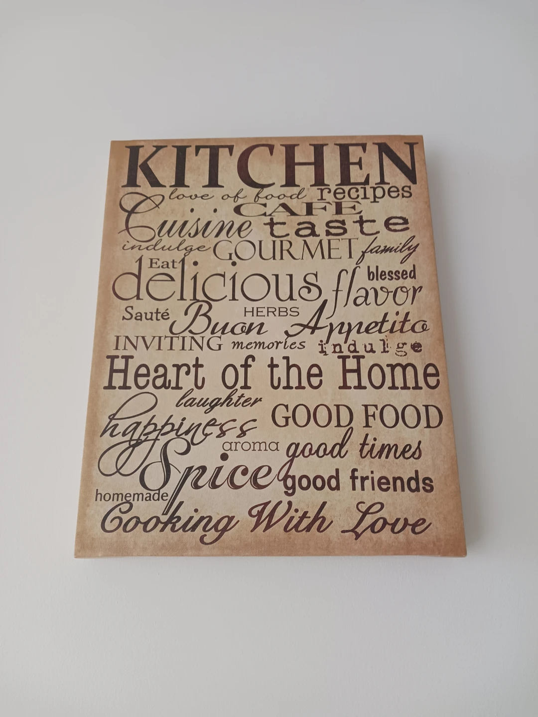 Kitchen Themed Wall Art – Rustic Word Art Canvas - photo 2