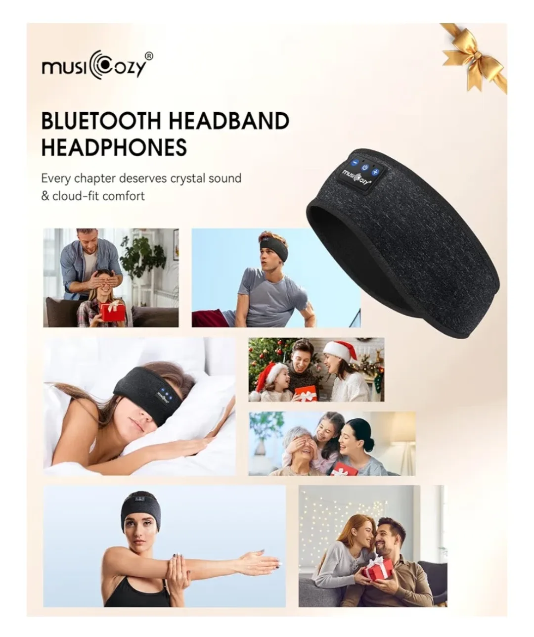 MusiCozy Sleep Workout Yoga Headphones Bluetooth Headband image indicator(7)