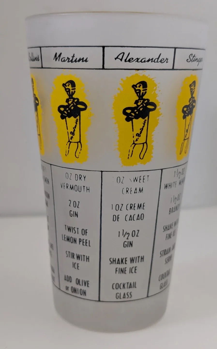 Vintage Federal Frosted Cocktail Glass