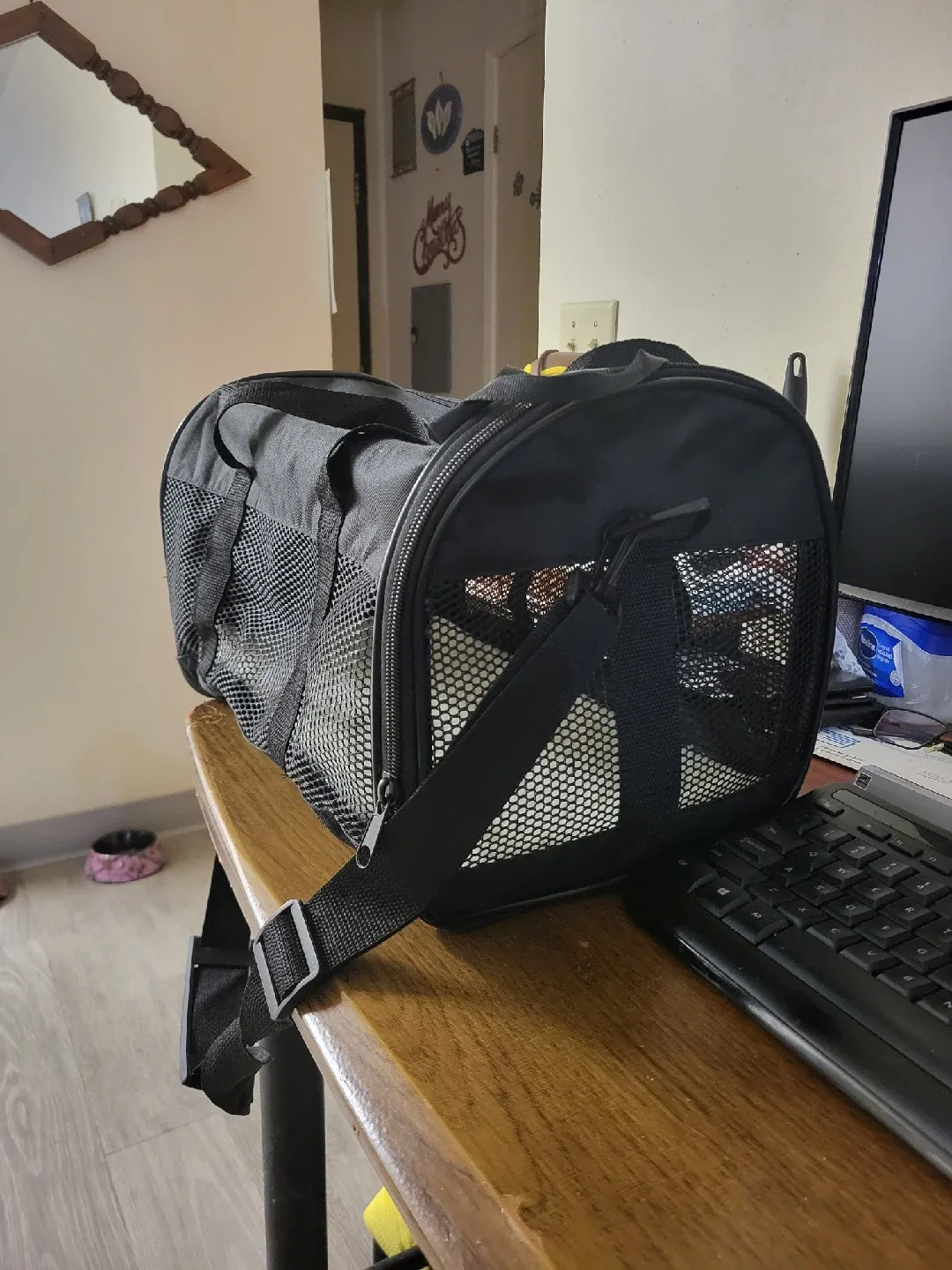 Black Pet Carrier - Like New for small dog or cat image indicator(2)