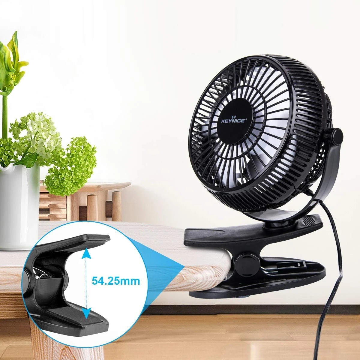 USB Desk Fan, 4 Inch Clip on Fan, 2 Speed USB Fan - photo 4