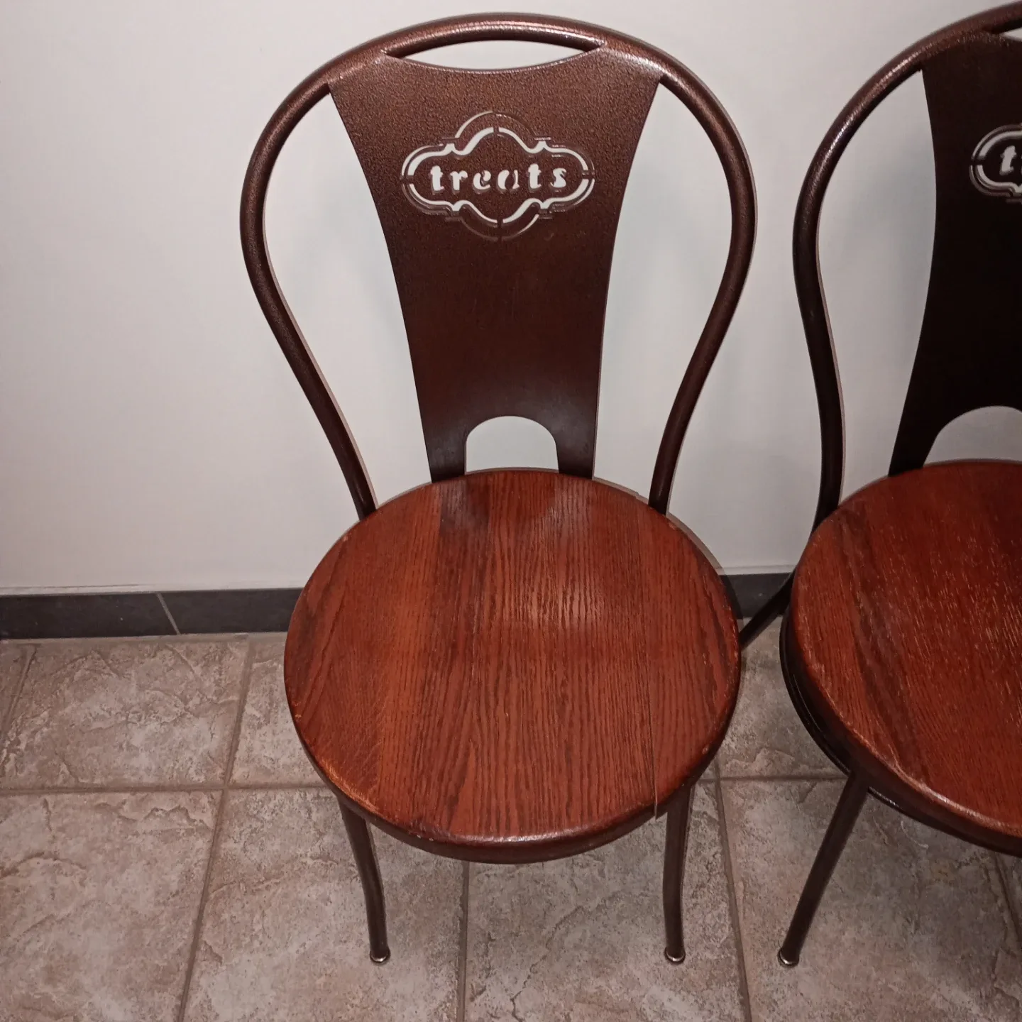 2x Metal and Walnut Chairs image indicator(2)