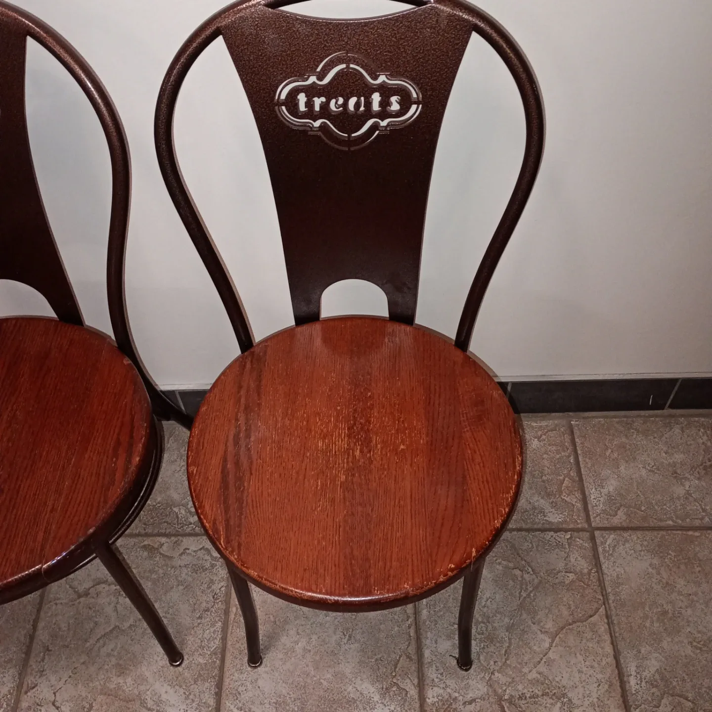 2x Metal and Walnut Chairs image indicator(3)