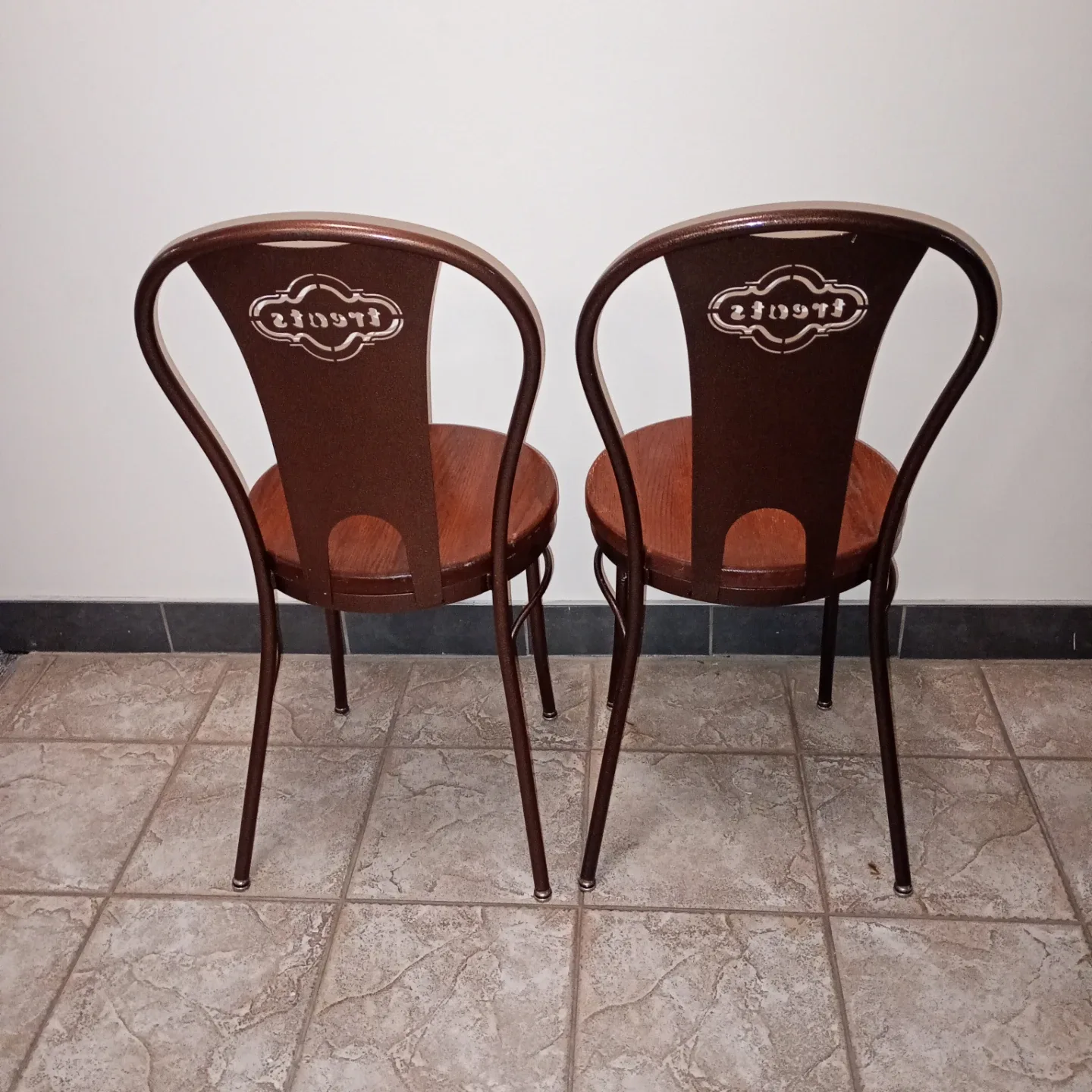 2x Metal and Walnut Chairs image indicator(4)