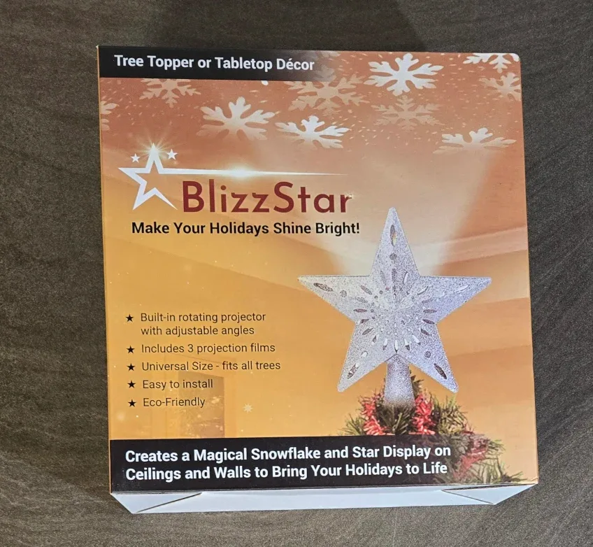 BlizzStar Tree Topper with Rotating Projector