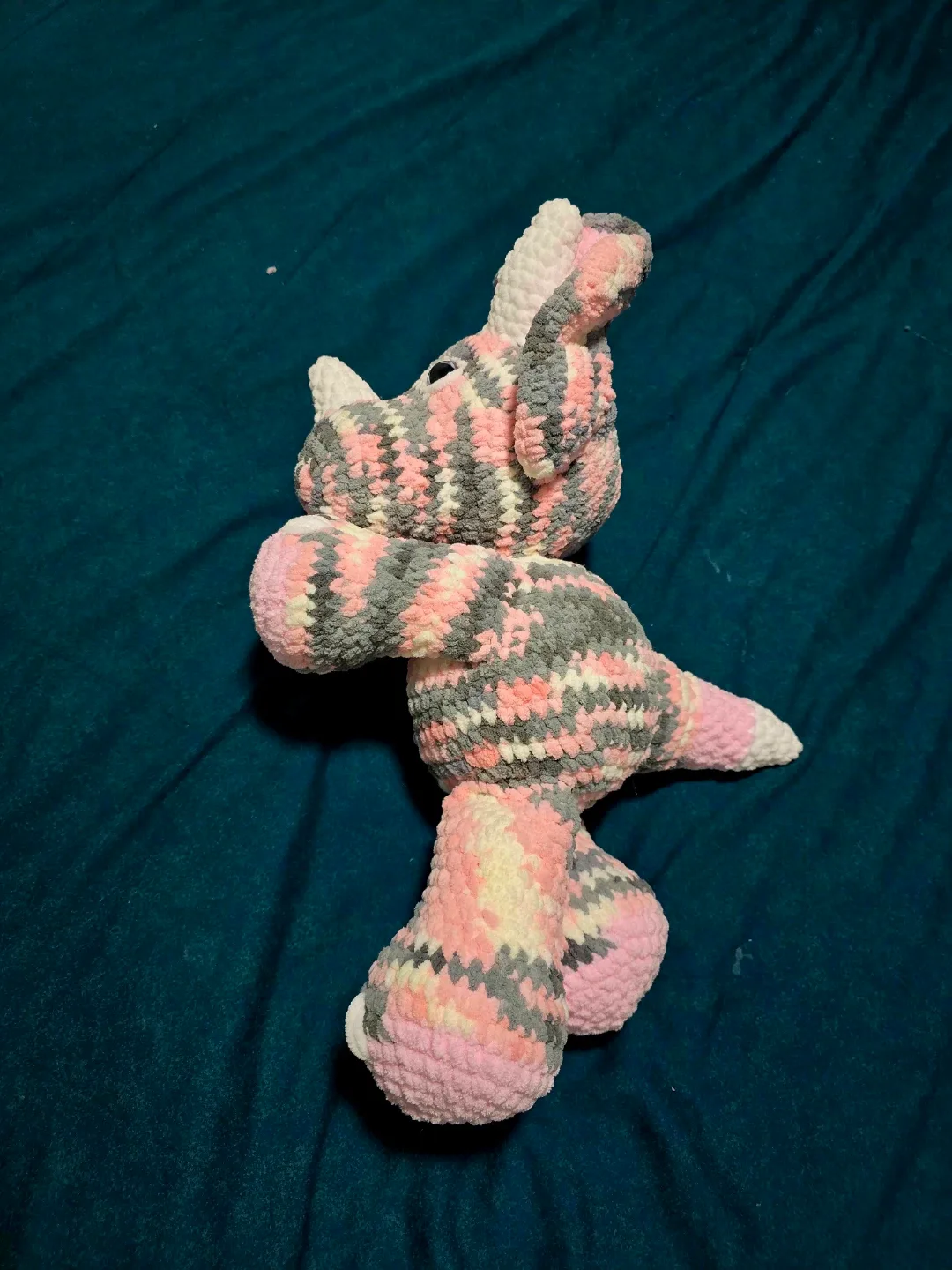 Handmade Crochet Triceratops Plushie image indicator(2)