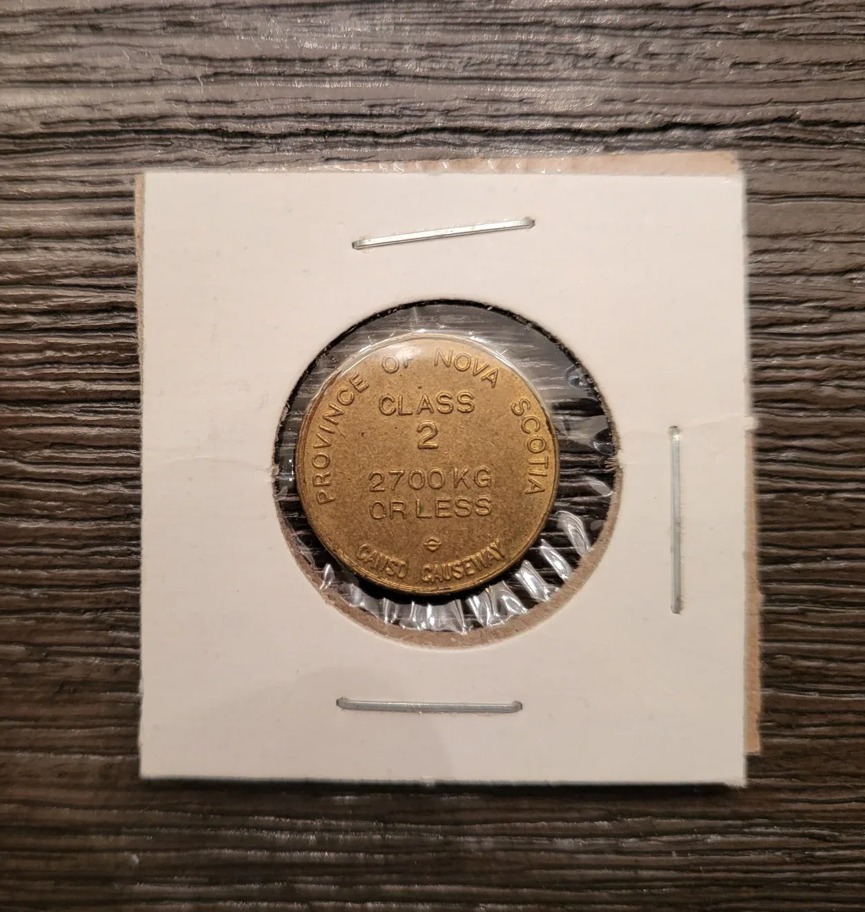 Vintage Nova Scotia Causeway Toll Token