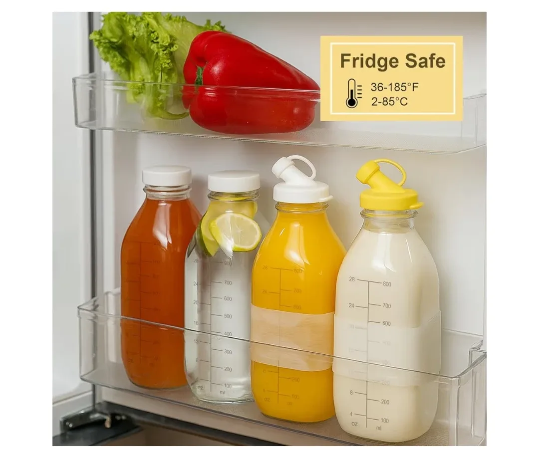 1 L/ 32oz Reusable Glass Bottles (2 Pack)🥕 image indicator(4)