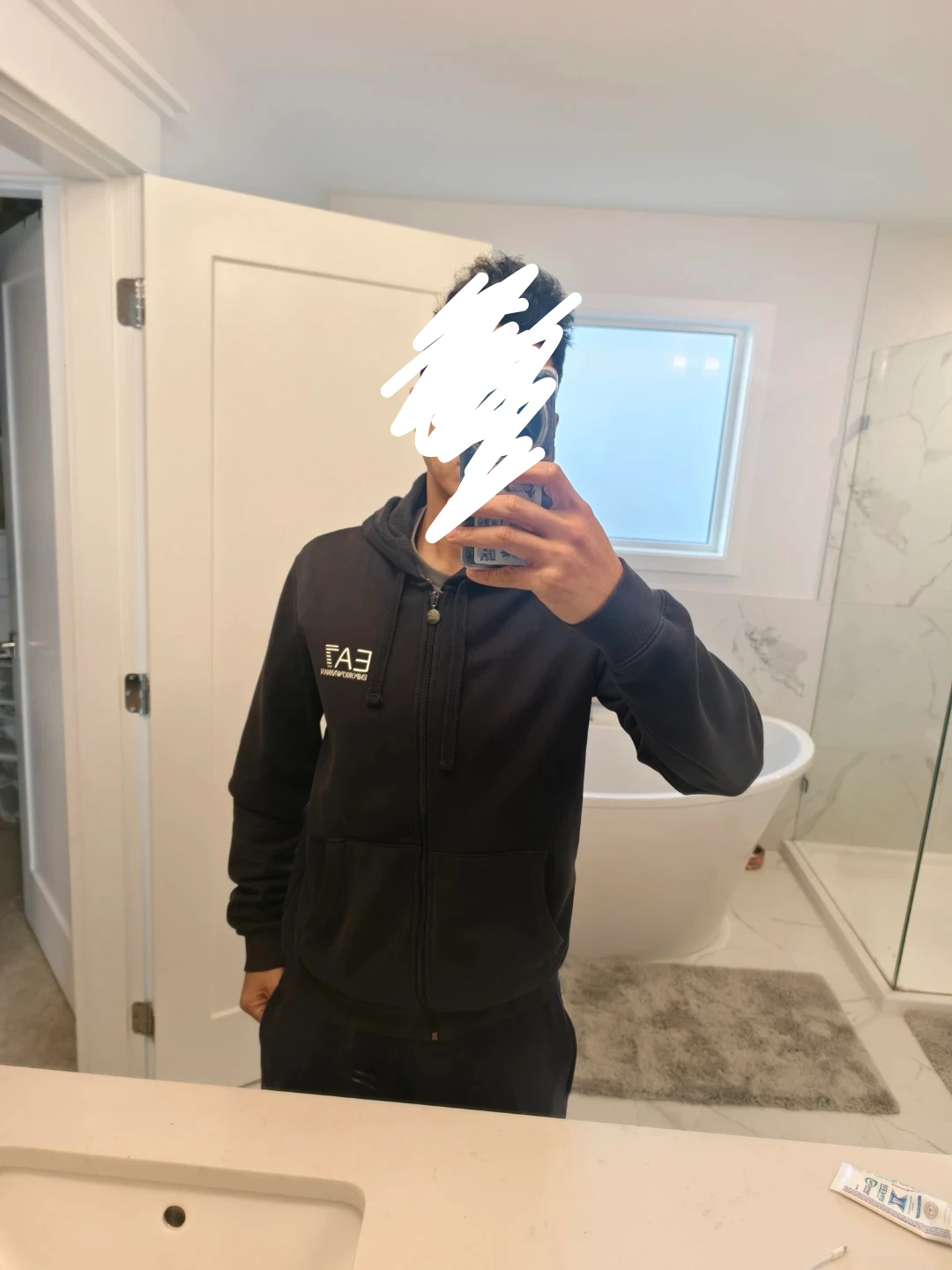 Emporio Armani EA7 Black Zip-Up Hoodie