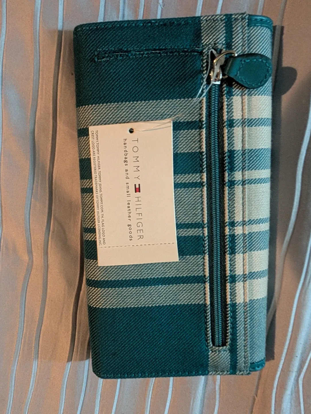Tommy Hilfiger Plaid Wallet - Teal & Beige image indicator(2)