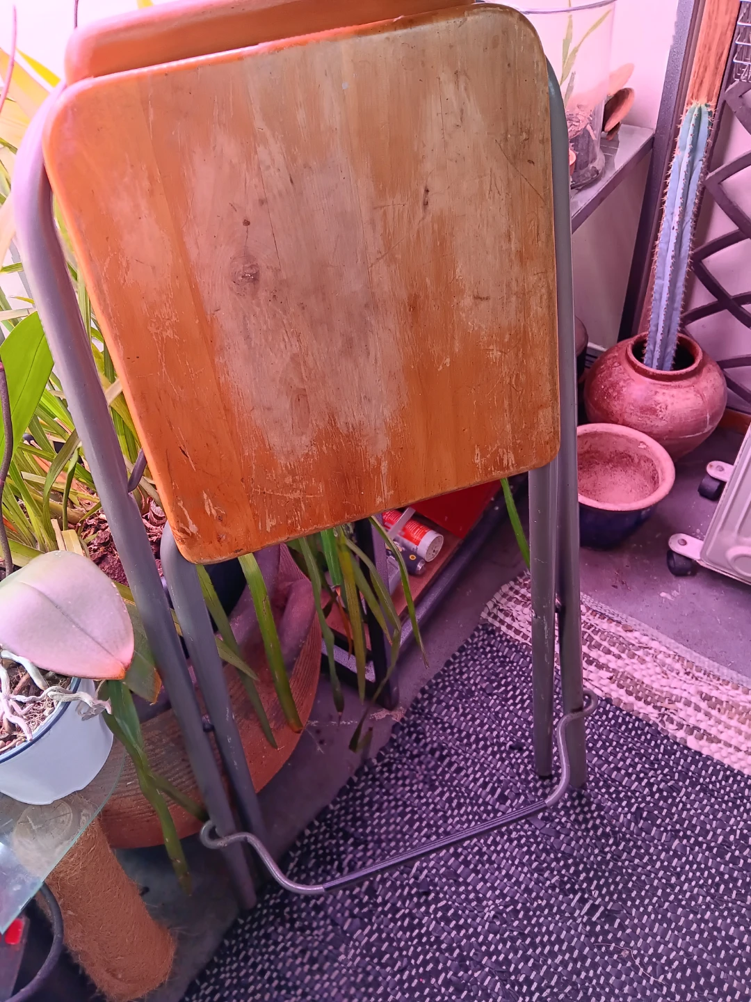 Wooden Bar  Stool with Metal Frame - photo 3