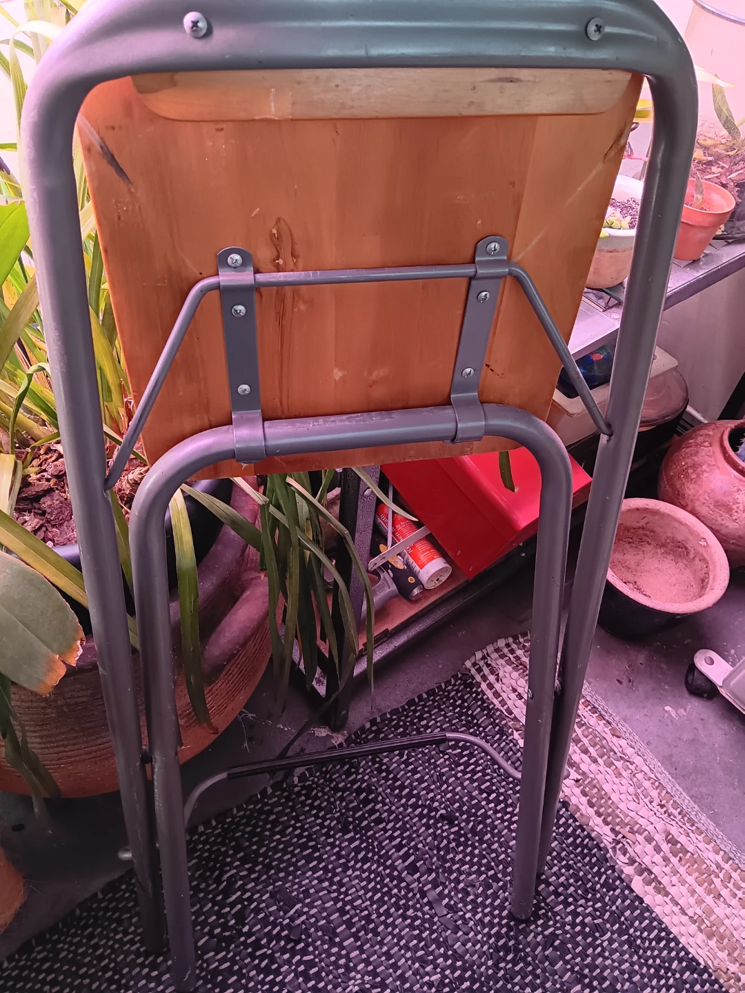 Wooden Bar  Stool with Metal Frame - photo 4