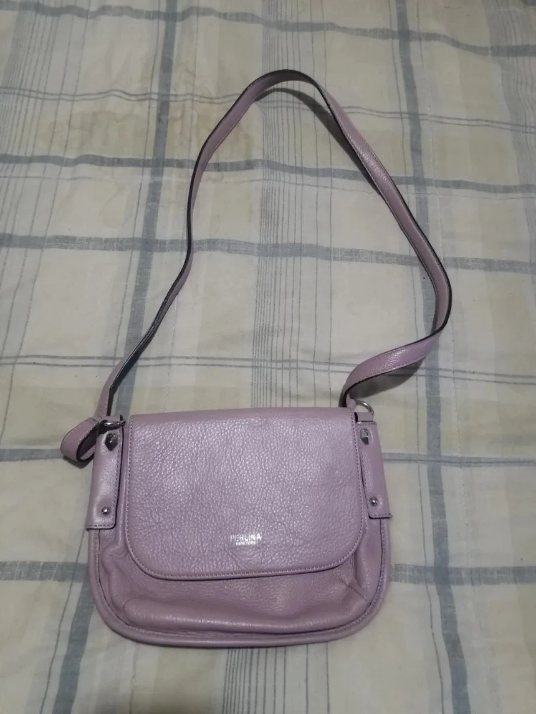 Perlina New York Lilac Leather Crossbody Bag