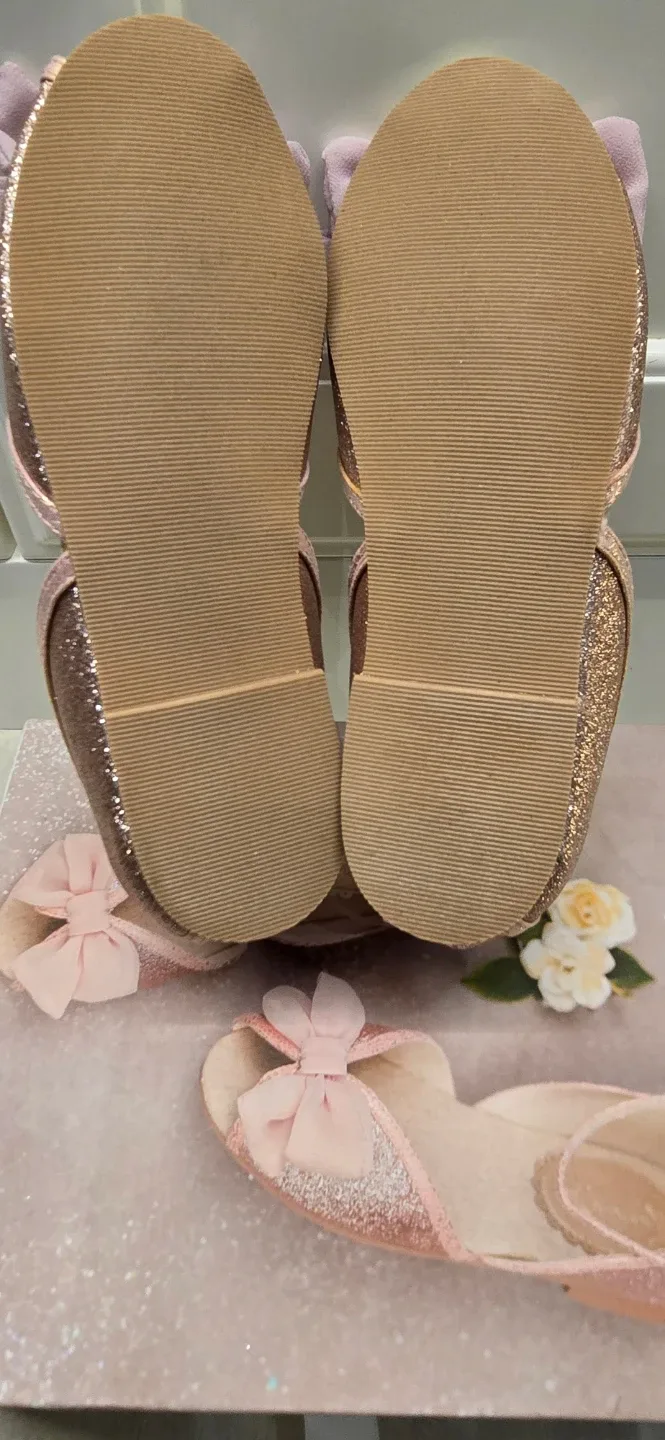 NEW! Girl's Joy Folie Blush Pink Glitter Flats! - Size 2 - Youth image indicator(8)