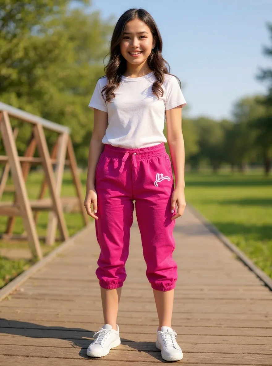 Pink Girls' Jogger Capri Size XL